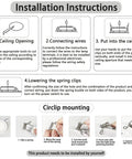 Installation instructions for 8 in IC Rated Recessed Ceiling Light, showing steps for ceiling opening and wiring.