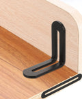 Heavy Duty Stainless Steel Flat Mending Plates With Single Slots Rock Solid Straight Brace Brackets attached to wood furniture.