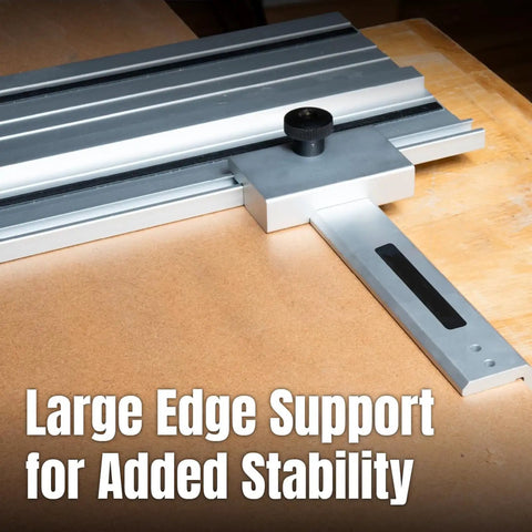 Pro Grade Track Saw Guide Square For Exact 90 Degree Cuts Fits Most Track Saw Guide Rails With Universal T Slot Design metal view