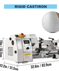 8x14 Inch Metal Lathe Machine With 650W Motor And Adjustable Speed Up To 2250 RPM with rigid cast iron body and variable speed controls.