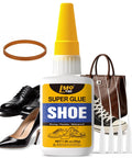 Heavy Duty Shoe Glue For Sole Repair And Reattachment On Sneakers Boots Heels Waterproof All Purpose Instant Cyanoacrylate Adhesive For Leather And Rubber Bottom Soles Handbags Flexible Quick Dry bottle with accessories