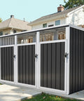 Durable Metal Trash Can Enclosure For Three 50 Gallon Bins Heavy Duty Outdoor Storage Shed With Weatherproof Construction