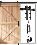 Image of the 8 Ft Sliding Barn Door Hardware Kit With Straight Pulley Track For A Smooth Glide Like Butter And Quiet Operation, For 40 To 48 Inch Single Doors.