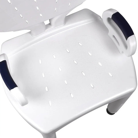Shower Seat With Padded Arms And Removable Back For Safe Bathtub Use Adjustable Legs Wide Chair For Seniors And Limited Mobility