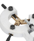 Close-up of the Rock Solid Lathe Tool Rest And Wood Stabilizer Steady Rest for Mini Lathe, featuring sturdy brass rollers.