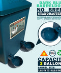 Automatic Chicken Feeder And Cup Waterer Set For Backyard Flocks No Waste Poultry Design, dark blue, 3-gallon capacity, auto-fill waterer.