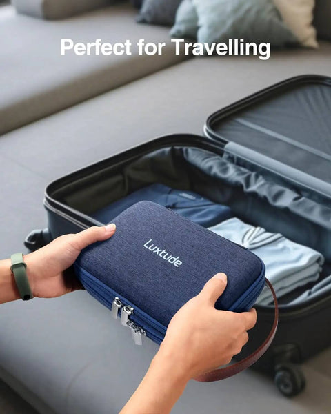 Dope Double Layer Electronic Organizer Travel Case With Rugged Hard Shell Design To Keep Your Tech Rig Neatly Packed Includes Solid Grip Handle for easy carrying.