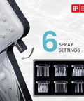 Powerful High Pressure Handheld Shower Head With Detachable Hose And Easy Switch 6 Settings Chrome Finish Modern Square Design