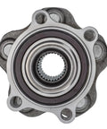 Front view of Front Hub Bearing Assembly For 2009-2014 Nissan Murano 5-Lug ABS Sensor, Bolt-On Direct Fit, 29-Spline Ball