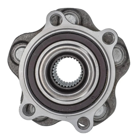 Front view of Front Hub Bearing Assembly For 2009-2014 Nissan Murano 5-Lug ABS Sensor, Bolt-On Direct Fit, 29-Spline Ball