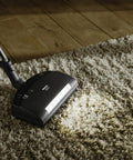 Close-up of Electro Premium Floorbrush, Motorized Extra Wide Floorhead For All Carpet Depths, Model SEB 236 cleaning a carpet.