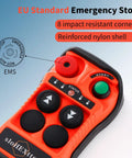 Close-up of Heavy Duty Beefed Up Two Button Industrial Wireless Crane Remote Control Kit with 100 Meter Range transmitter