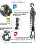 Rock Solid Manual Lever Chain Hoist Crafted From Stainless Steel 304 With Rust Resistant Shield For Hardcore Warehouse And Workshop Rigging Tasks At 0.75 Ton Capacity Over Three Meters - close-up of components and features.