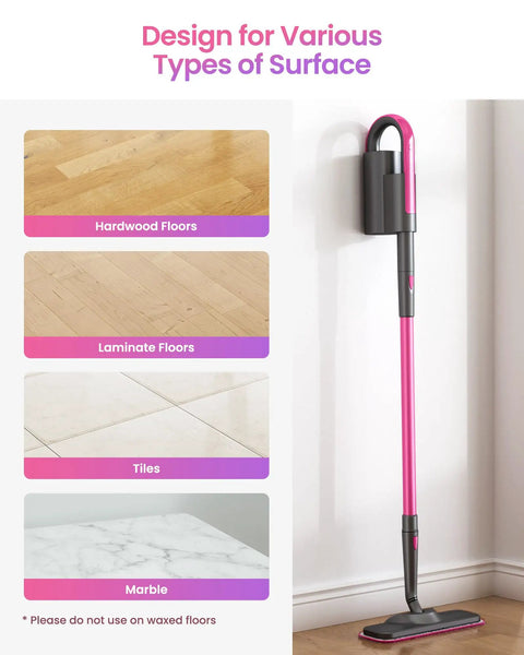 Steam mop for hardwood, laminate, tile, and marble with Six Pack Microfiber Replacement Mop Pads For Steam Cleaners.