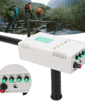 Portable Underground Metal Detector For Treasure Hunters Long Range 0 To 1200 Meters Handheld Pin Pointer in forest setting.