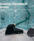Workhorse 0.1 HP 115V Water Transfer Pump with 6-Foot Hose submerged for pool cleaning