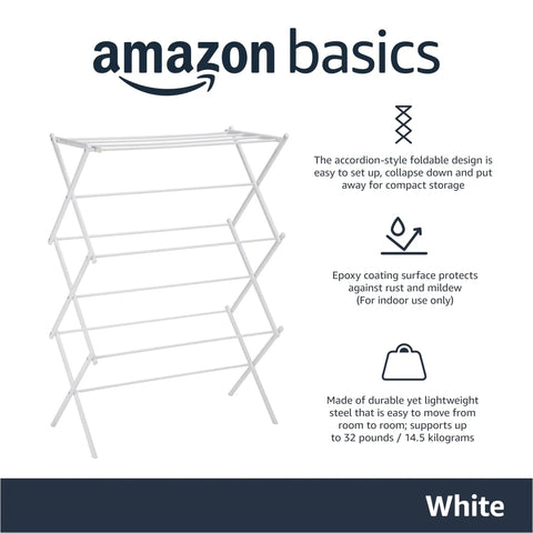 No Sweat Collapsible Indoor Clothes Drying Rack With Solid Steel Frame Folds Flat For Tiny Apartment Spaces Saves Energy Bills And Keeps Wrinkles Away For Chill Days