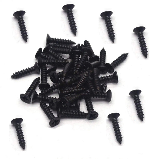Pack of black screws suitable for Rock Solid 2 Inch Black Butt Hinges For Cabinets And Cupboards quick setup.