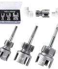 Essential 3 Pcs PVC Pipe Threader Tool Set For Quick Plumbing Repairs upgraded mixed design with 1/2, 3/4, 1 inch threading heads.