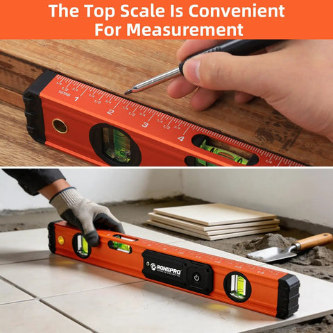 Hella Accurate Four Piece Torpedo Level Set With Built In Light And Heavy Duty Magnet Includes 16 7 5 4 Inch Aluminum Spirit Levels For Nailing Every Cut On Your Next Big Reno Job