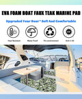 Self-Adhesive EVA Foam Boat Flooring With Faux Teak Look Non Slip Marine Decking installed on yacht deck