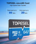 64GB Micro SDXC Memory Card UHS-I Class 10 With 80 MB Per Second Read And 20 MB Per Second Write Speed For Camera Dash Cam