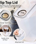 Two Pack Extra Large Airtight Food Storage Canisters For Bulk Pantry Organization, 6.3 Liters 213 Ounces BPA Free Plastic Containers Flip lid