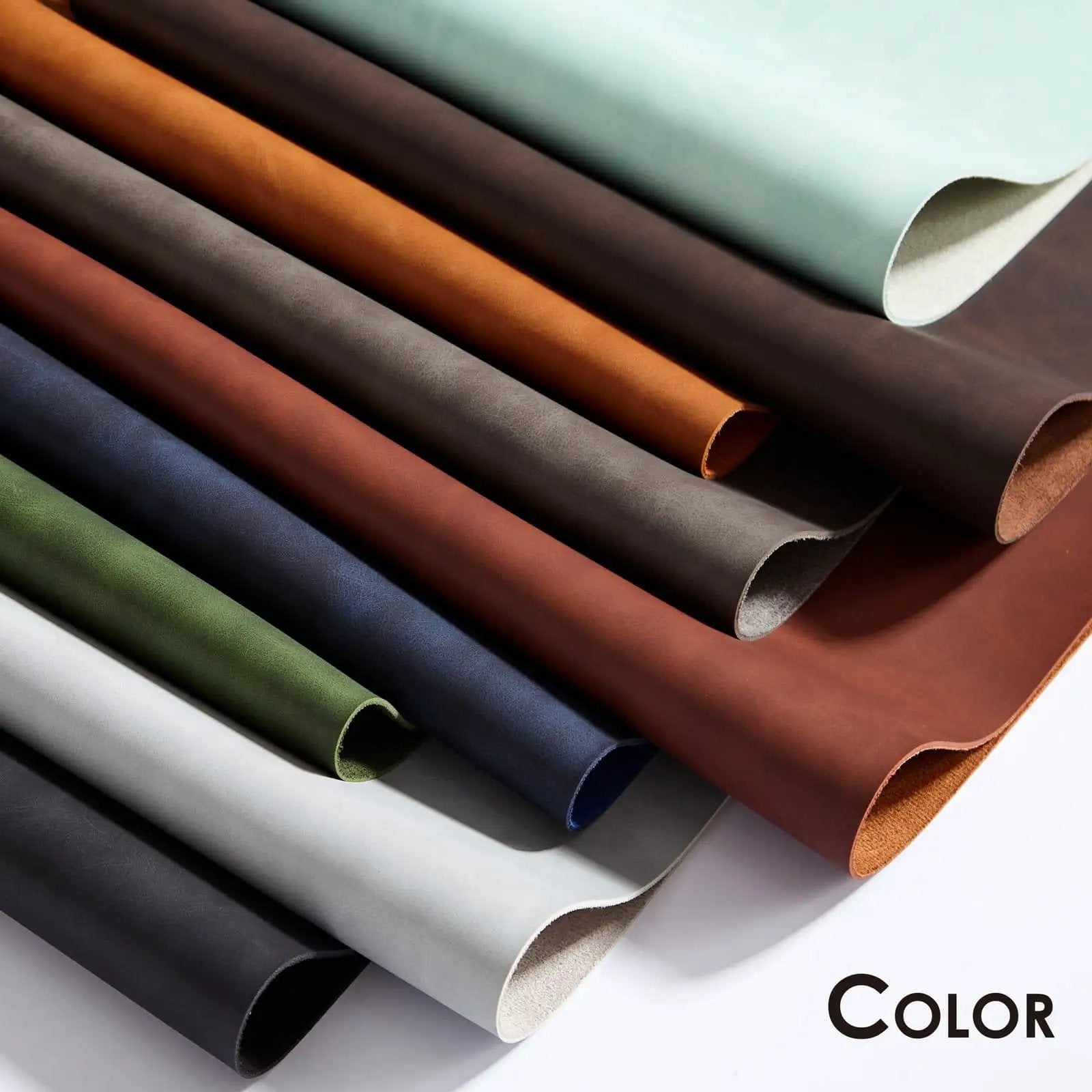 Forest Green Distressed PU Leather Desk Pad 36x17 ✓