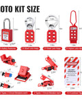 Hard Hat Approved 50 Piece Lockout Tagout Kit Featuring OSHA Compliant Safety Padlocks, Steel And Nylon Loto Hasps, Circuit Breakers.