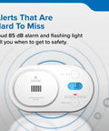 Low Level Carbon Monoxide Detector Powered By AA Batteries, Digital Backlit Display, Portable For Travel Or Home, 85 dB Alarm, LED Status Indicators, Test Hush Button, 5th Edition COBDL shown with digital display and buttons.