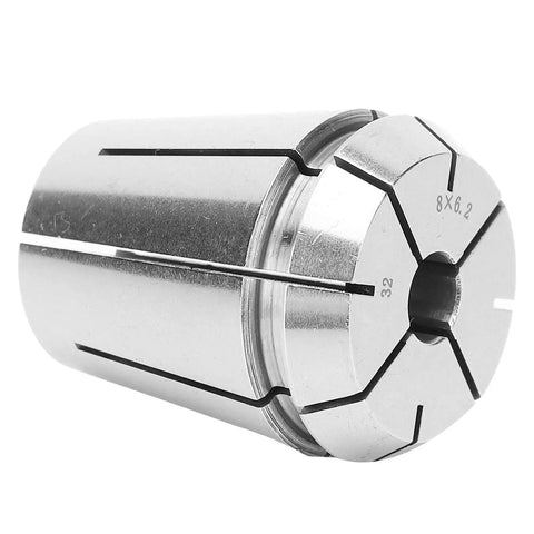 Premium High Speed Steel Milling Lathe Collet With Automatic Release 8 X 6.2 mm, silver finish, compact design for CNC machining.
