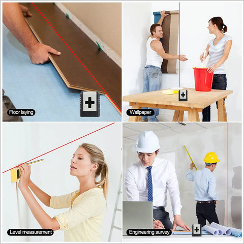 Self Leveling Laser Level Kit For Picture Hanging And DIY Projects, 50 Feet Range, 360 Degree Cross Line With Magnetic Base, Horizontal And Vertical Plumb Lines, Includes Pouch And Battery for floor laying, wallpaper, level measurement