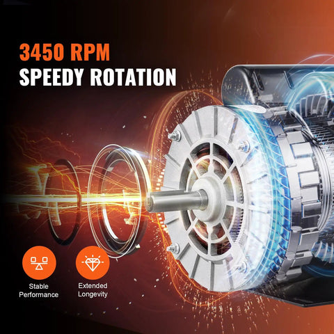Your Go To 5HP SPL Air Compressor Motor 230V 56 Frame 3450 RPM Open Drip Proof Single Phase highlighted for its speedy rotation