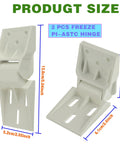 2 Pack Freezer Door Hinge Set For Haier That Fits 3 Hole Folding Hinge Counterbalance 95 To 110 Degree Universal Small Freezer Hinges For Fridge And Refrigerator Parts No Hassle, shown in two views with dimensions marked