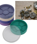 Colorful 5 Layer Watch Parts Storage Box Organizer For Movement Screws And Components, Round Plastic Watch Repair Tray Holder