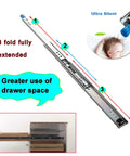 Beefy 550mm Full Extension Drawer Slides With Lock And Ball Bearing Guide Rails 120kg Load Capacity Durable Runners illustration