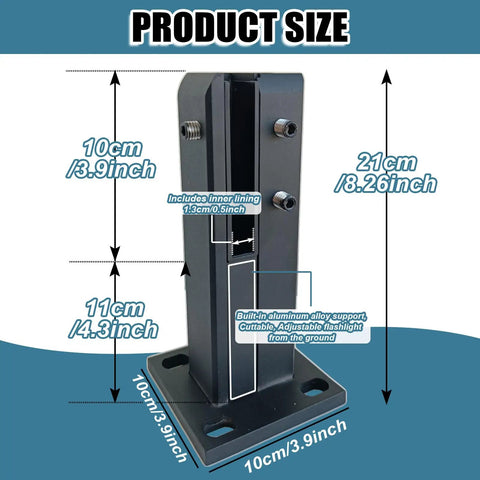 Dimensions of Top Shelf 8 Pc Square Glass Rail Clamps For 8 To 12 Mm Panels 304 Stainless Steel Rust Proof, 21cm height.