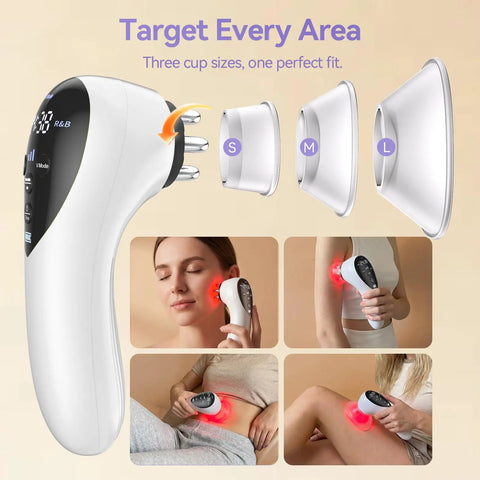 5 In 1 Body Sculpting Machine With Massage Cupping Red Light Therapy And Gua Sha For Body And Face Massager in use