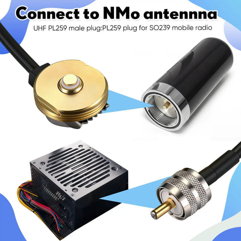 Three Quarters Inch NMO Mount With L Bracket Built Tough 16 Foot RG58 Coax Cable Pure Copper NMO To PL259 Waterproof Cap
