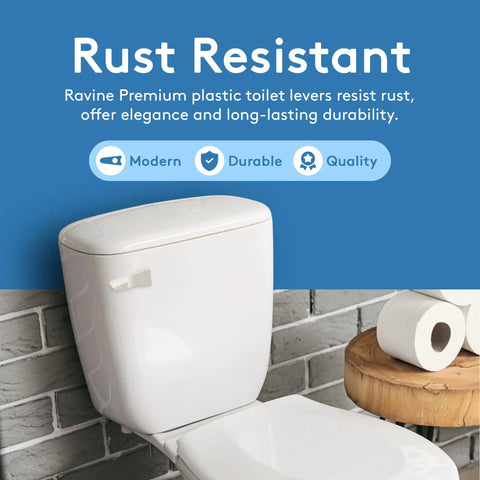 Toilet with Toilet Handle Replacement With Front Mount Flush Lever In White, Durable, Easy Install, Sleek Elegant Design