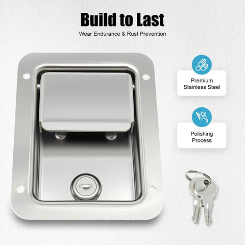 Rock Solid 4 Pack Truck Toolbox Latch Replacement Heavy Duty Stainless Steel Trailer Paddle Lock Handle With 8 Keys For Rv Utv Atv And Cargo Boxes Built Tough Rust Proof Slick Polish