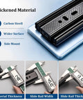Black Side Mount Drawer Slides 3-Section Full Extension Silent Ball Bearing With Detachable Quick Release measurements