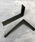Heavy Duty Wall Mount Floating Shelf Brackets Right Angle Corner Iron L Brackets rust resistant finish, two piece set, measures 23x13 inches.