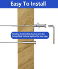 Invisible Cable Railing Kit For 2x2 And 4x4 Posts With Swage Tensioner Hardware installation on wooden post.
