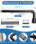 Dimensions and details of Heavy Duty 819T Trailer Gate Spring Pin Latch Kit Black Two Pack with solid steel and springs.