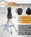 Boat Ignition Switch With Key For Mercury Mariner Outboard Motor Control Box With Two Keys Three Position Six Wire Connectors Replacement For Mercury Ignition Switch 87 17009A2 87 17009A5