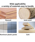 Heavy Duty Carbide Tipped Circular Saw Blade For Aluminum Composite Panels And Biscuit Joints, showcasing plywood, solid wood, aluminum-plastic panels, and cork.