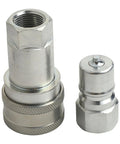 Hydraulic Coupler Set G 3 8 Female Pipe Fitting Carbon Steel High Pressure Sealing Auto Close Prevents Leaks Rustproof Thickened Steel For Harsh Environments Heavy Duty Performance Guaranteed For Pros Need Reliable Gear Every Single Day Without Fail, threaded hydraulic fitting set