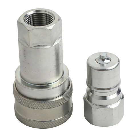 Hydraulic Coupler Set G 3 8 Female Pipe Fitting Carbon Steel High Pressure Sealing Auto Close Prevents Leaks Rustproof Thickened Steel For Harsh Environments Heavy Duty Performance Guaranteed For Pros Need Reliable Gear Every Single Day Without Fail, threaded hydraulic fitting set
