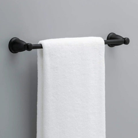 Matte Black Bathroom Hardware Set With Two Towel Racks Towel Ring Toilet Paper Holder And Hook for a cohesive bathroom upgrade.